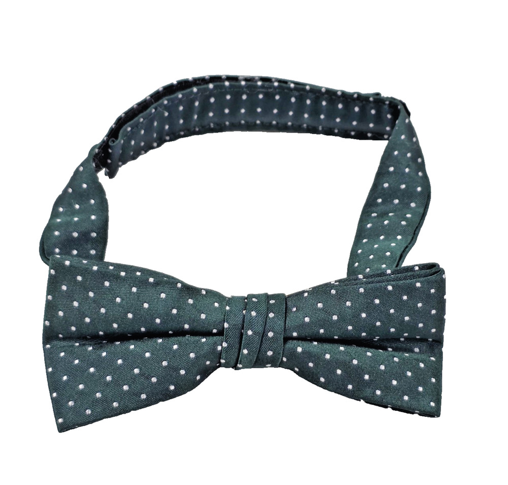 Dillard's Boys Silk Bow Tie Hunter Green Polka Dot Adjustable Formal Wedding